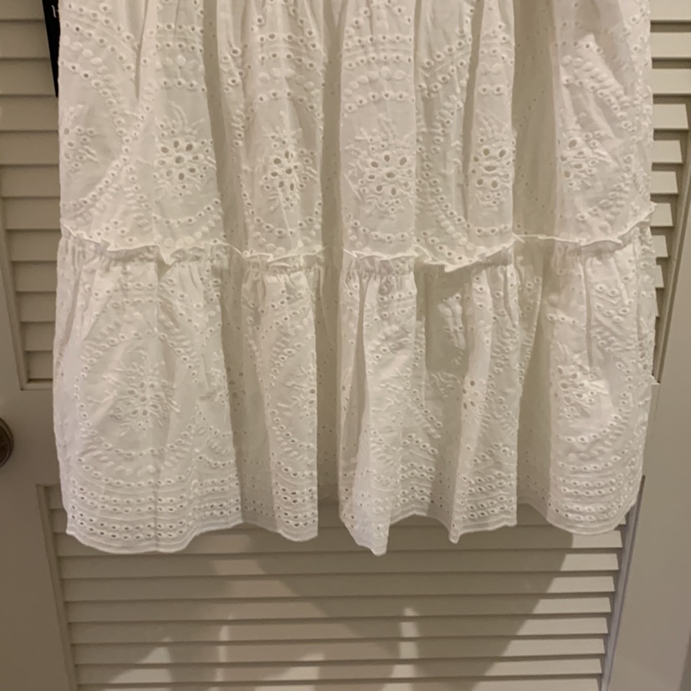 Tuckernuck White Eyelet Crawford Flutter Sleeve Mini Dress NWT Size Small - Picture 9 of 11